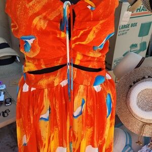 Beautiful orange floral dress